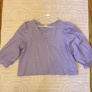 Women’s puffed sleeve lilac blouse. XL